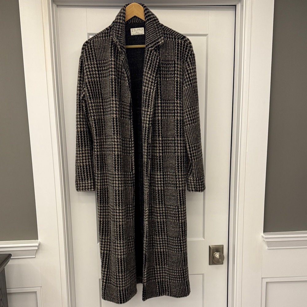 Z supply Long plaid cozy coat.  Perfect for the fall